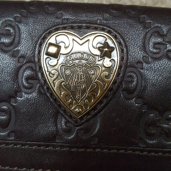 Vintage Gucci  Wallet Heart Crest shima line - Picture 4 of 16